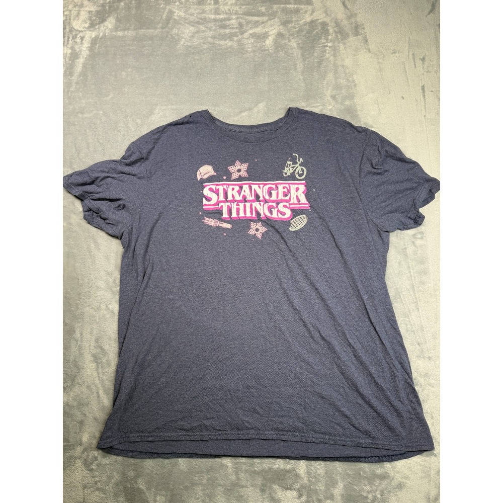 Netflix Stranger Things T Shirt Mens 2XL Gray Casual Wear Short Sleeve Pullover